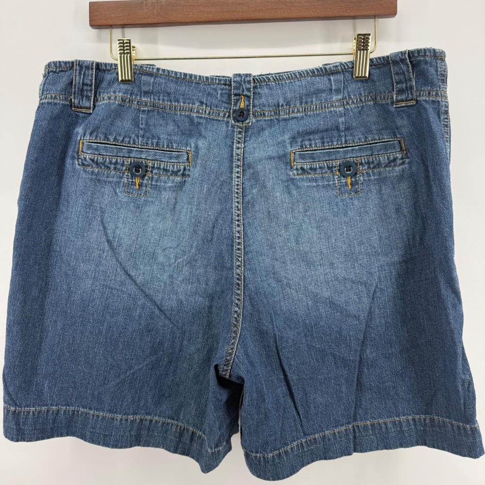 Lauren Polo Ralph Jeans Co Denim Shorts Womens 16 Blue Utility High Rise Y2K - Picture 4 of 8
